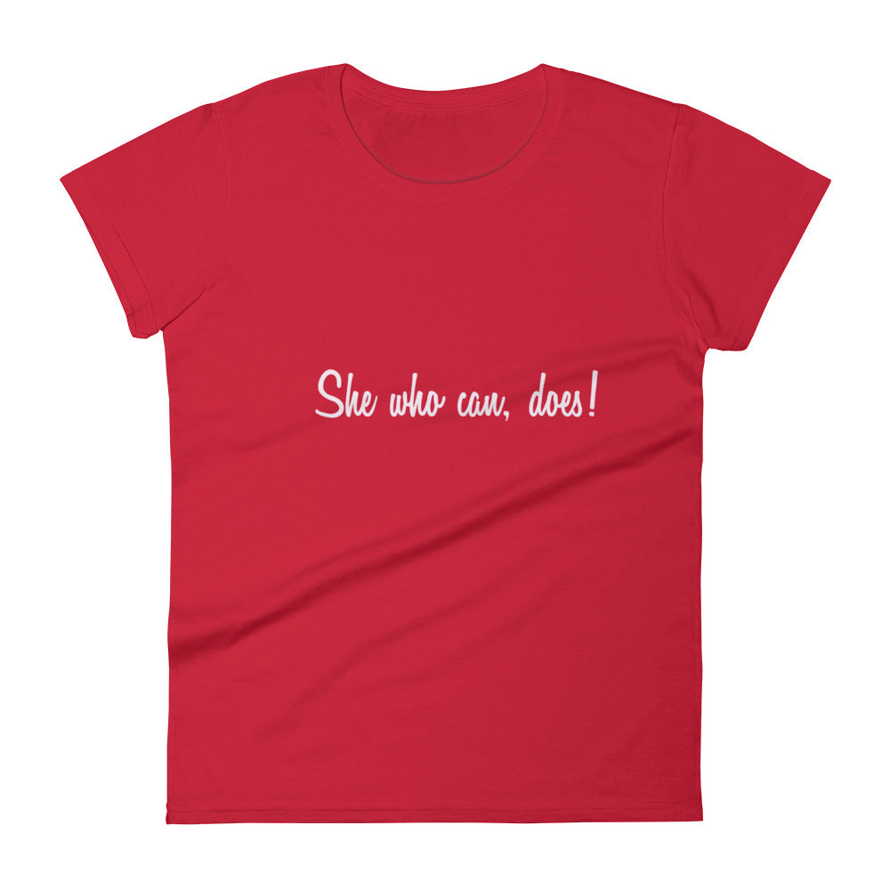 She Who Can (Fitted) - Women's short sleeve t-shirt